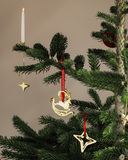 Χριστουγεννιάτικο κρεμαστό στολίδι, αστέρι 4  κορυφών  ασημί