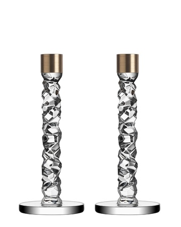 Pair of candlesticks Carat Brass H 242 mm