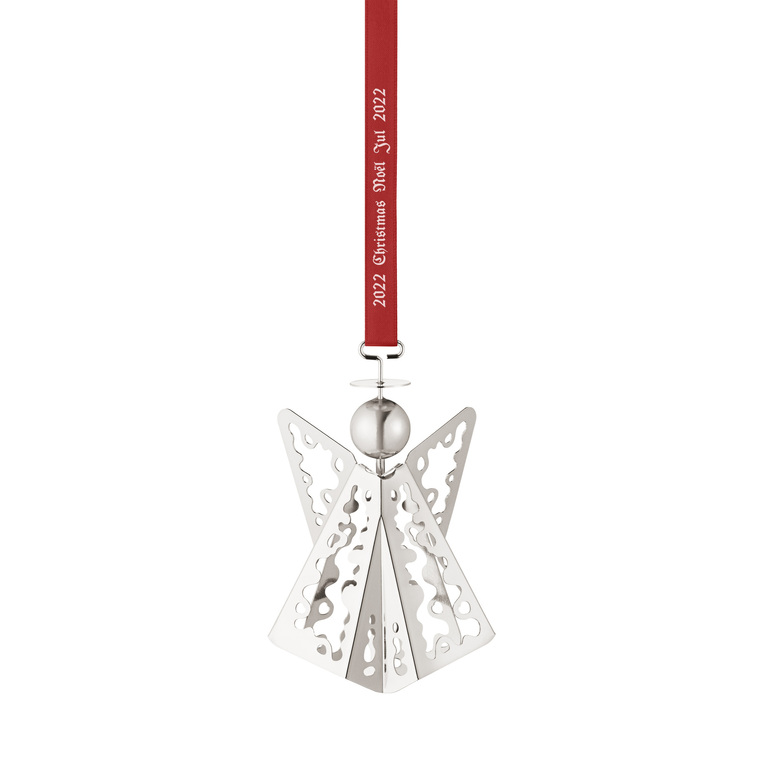 2022 Christmas Collectibles Κρεμαστό Αγγελάκι με Δαντέλα, Ασημί