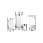 Κηροπήγιο Chrome Contours Hurricane από Ανοξείδωτο ατσάλι & Γυαλί 22 cm