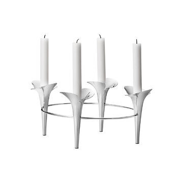 Bloom taper candleholder  4 candles stainless steel mirror