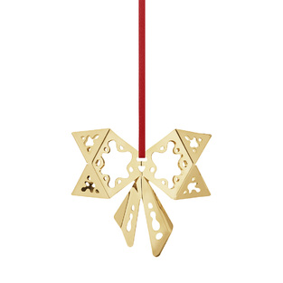 2022 Holiday Ornament, Bow 18 KT. GOLD PLATED BRASS