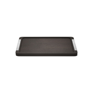 Bernadotte tray stainless steel & smoked oak wood