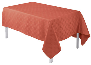 Tablecloth Anneaux cognac 170x250 & 8 towels 50x50