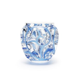 Βάζο Tourbillons PM Incolore patiné bleu
